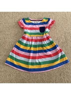 Mini Boden rainbow striped dress